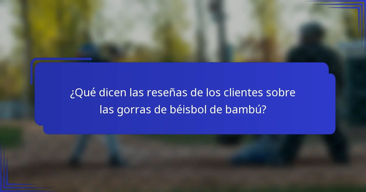 ¿Qué dicen las reseñas de los clientes sobre las gorras de béisbol de bambú?